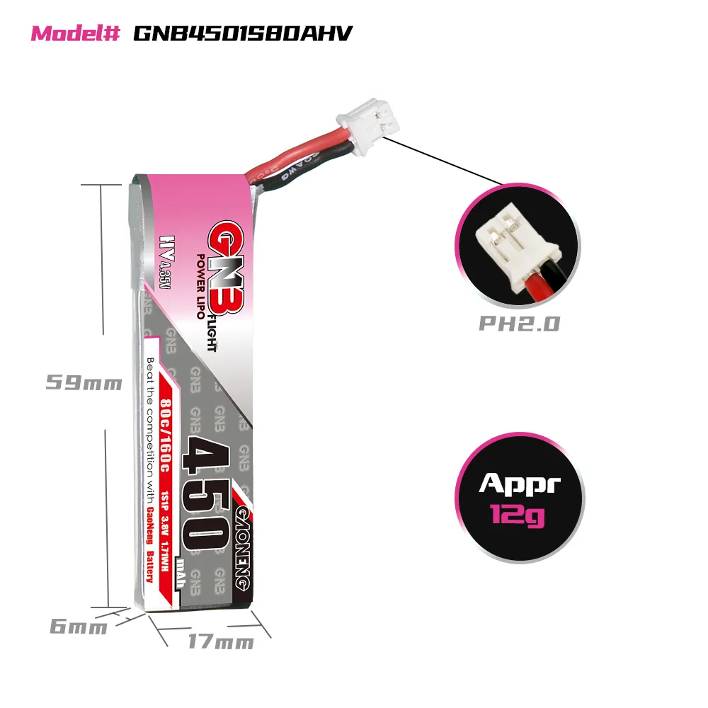 GAONENG GNB 1S 450mAh 80C/160C - Drone Battery Li-Ion のレビューと価格
