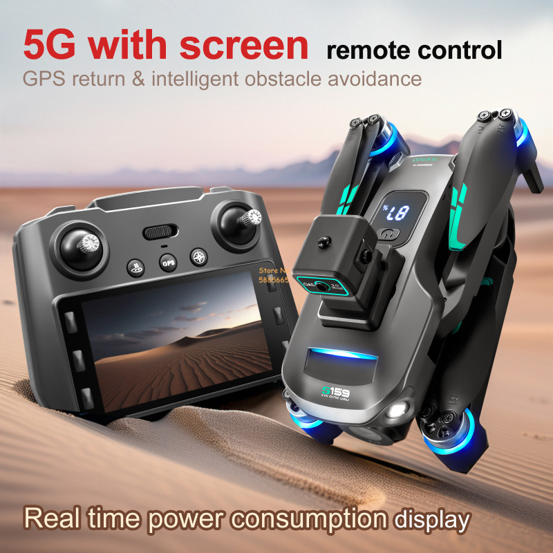 リモコン付きクワッドコプタードローン,障害物回避,LEDスク - Drone Battery Case のレビューと価格